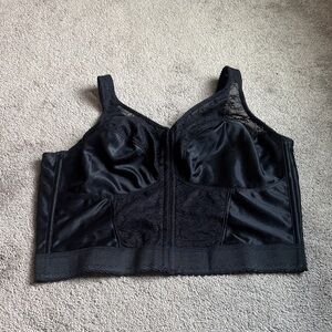 Exquisite Form Black Longline Front Closer Bra SIZE 46DD